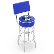 L7C4 - Chrome Double Ring Creighton Swivel Bar Stool with a Back by Holland Bar Stool Company