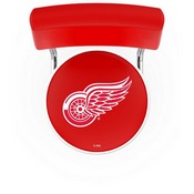 L7C4 - Chrome Double Ring Detroit Red Wings Swivel Bar Stool with a Back by Holland Bar Stool Company