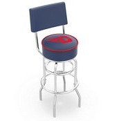 L7C4 - Chrome Double Ring University of Dayton Swivel Bar Stool with a Back by Holland Bar Stool Company