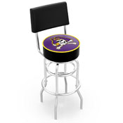 L7C4 - Chrome Double Ring East Carolina Swivel Bar Stool with a Back by Holland Bar Stool Company
