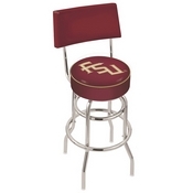 L7C4 - Chrome Double Ring Florida State (Script) Swivel Bar Stool with a Back by Holland Bar Stool Company