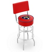 L7C4 - Chrome Double Ring Florida Panthers Swivel Bar Stool with a Back by Holland Bar Stool Company