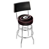 L7C4 - Chrome Double Ring Georgia G Swivel Bar Stool with a Back by Holland Bar Stool Company
