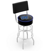 L7C4 - Chrome Double Ring Grand Valley State Swivel Bar Stool with a Back by Holland Bar Stool Company, L7C4GVStUn