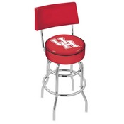 L7C4 - Chrome Double Ring Houston Swivel Bar Stool with a Back by Holland Bar Stool Company