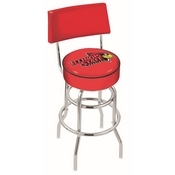 L7C4 - Chrome Double Ring Illinois State Swivel Bar Stool with a Back by Holland Bar Stool Company