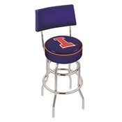L7C4 - Chrome Double Ring Illinois Swivel Bar Stool with a Back by Holland Bar Stool Company