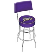 L7C4 - Chrome Double Ring James Madison Swivel Bar Stool with a Back by Holland Bar Stool Company