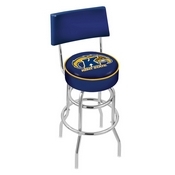 L7C4 - Chrome Double Ring Kent State Swivel Bar Stool with a Back by Holland Bar Stool Company
