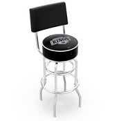 L7C4 - Chrome Double Ring Los Angeles Kings Swivel Bar Stool with a Back by Holland Bar Stool Company