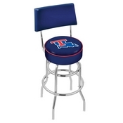 L7C4 - Chrome Double Ring Louisiana Tech Swivel Bar Stool with a Back by Holland Bar Stool Company