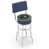 L7C4 Milwaukee Brewers Doubleing Swivel Stool with Chrome Finish by HBS, AGS-L7C425MLBMil