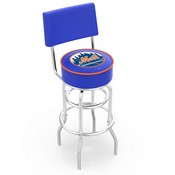L7C4 New York Mets Doubleing Swivel Stool with Chrome Finish by HBS, AGS-L7C425MLBNYM