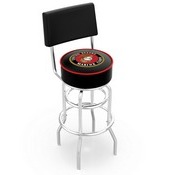L7C4 - Chrome Double Ring U.S. Marines Swivel Bar Stool with a Back by Holland Bar Stool Company