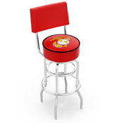 L7C4 Marine Corps (Red/Yellow) Double-Ring Swivel Stool with Chrome Finish by Holland Bar Stool Company, AGS-L7C425MarineRY