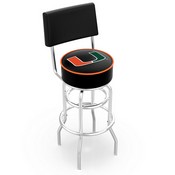 L7C4 - Chrome Double Ring Miami (FL) Swivel Stool with a Back by the Holland Bar Stool Company, AGS-L7C425Mia-FL