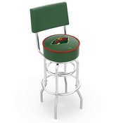 L7C4 - Chrome Double Ring Minnesota Wild Swivel Bar Stool with a Back by Holland Bar Stool Company
