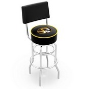L7C4 - Chrome Double Ring Missouri Swivel Bar Stool with a Back by Holland Bar Stool Company