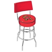L7C4 - Chrome Double Ring Maryland Swivel Bar Stool with a Back by Holland Bar Stool Company