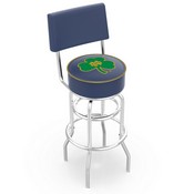 L7C4 - Chrome Double Ring Notre Dame (Shamrock) Swivel Bar Stool with a Back by Holland Bar Stool Company