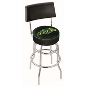 L7C4 - Chrome Double Ring North Dakota State Swivel Bar Stool with a Back by Holland Bar Stool Company, L7C4NDakSt-B