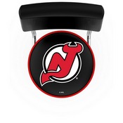 L7C4 - Chrome Double Ring New Jersey Devils Swivel Bar Stool with a Back by Holland Bar Stool Company