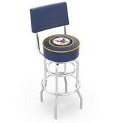 L7C4 - Chrome Double Ring U.S. Navy Swivel Bar Stool with a Back by Holland Bar Stool Company