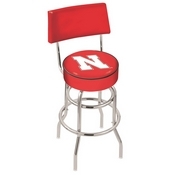 L7C4 - Chrome Double Ring Nebraska Swivel Bar Stool with a Back by Holland Bar Stool Company