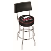 L7C4 - Chrome Double Ring Northern Illinois Swivel Bar Stool with a Back by Holland Bar Stool Company