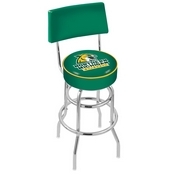 L7C4 - Chrome Double Ring Northern Michigan Swivel Bar Stool with a Back by Holland Bar Stool Company
