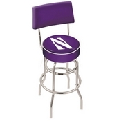 L7C4 - Chrome Double Ring Northwestern Swivel Bar Stool with a Back by Holland Bar Stool Company