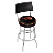 L7C4 - Chrome Double Ring Oregon State Swivel Bar Stool with a Back by Holland Bar Stool Company