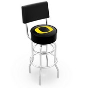 L7C4 University of Oregon Double-Ring Swivel Stool with Chrome Finish by Holland Bar Stool Company, AGS-L7C425OregUn
