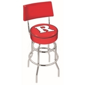 L7C4 - Chrome Double Ring Rutgers Swivel Bar Stool with a Back by Holland Bar Stool Company