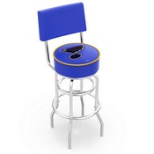 L7C4 - Chrome Double Ring St Louis Blues Swivel Bar Stool with a Back by Holland Bar Stool Company