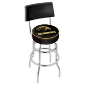 L7C4 - Chrome Double Ring Southern Miss Swivel Bar Stool with a Back by Holland Bar Stool Company