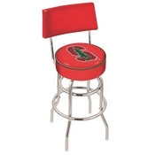 L7C4 - Chrome Double Ring Stanford Swivel Bar Stool with a Back by Holland Bar Stool Company