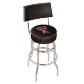 L7C4 - Chrome Double Ring Texas Tech Swivel Bar Stool with a Back by Holland Bar Stool Company