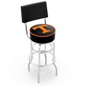 L7C4 - Chrome Double Ring Tennessee Swivel Bar Stool with a Back by Holland Bar Stool Company