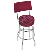 L7C4 - Chrome Double Ring Texas A&M Swivel Bar Stool with a Back by Holland Bar Stool Company