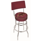L7C4 - Chrome Double Ring Texas State Swivel Bar Stool with a Back by Holland Bar Stool Company
