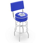L7C4 - Chrome Double Ring Toronto Maple Leafs Swivel Bar Stool with a Back by Holland Bar Stool Company