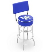 L7C4 - Chrome Double Ring Kentucky UK Swivel Bar Stool with a Back by Holland Bar Stool Company
