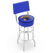 L7C4 - Chrome Double Ring Kentucky Wildcat Swivel Bar Stool with a Back by Holland Bar Stool Company