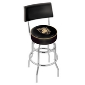 L7C4 - Chrome Double Ring US Military Academy (ARMY) Swivel Bar Stool with a Back by Holland Bar Stool Company