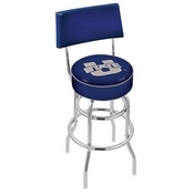 L7C4 - Chrome Double Ring Utah State Swivel Bar Stool with a Back by Holland Bar Stool Company