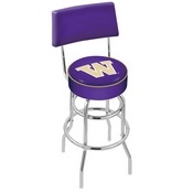 L7C4 - Chrome Double Ring Washington Swivel Bar Stool with a Back by Holland Bar Stool Company
