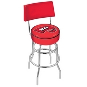 L7C4 - Chrome Double Ring Western Kentucky Swivel Bar Stool with a Back by Holland Bar Stool Company
