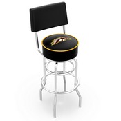 L7C4 - Chrome Double Ring Western Michigan Swivel Bar Stool with a Back by Holland Bar Stool Company