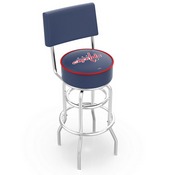 L7C4 - Chrome Double Ring Washington Capitals Swivel Bar Stool with a Back by Holland Bar Stool Company